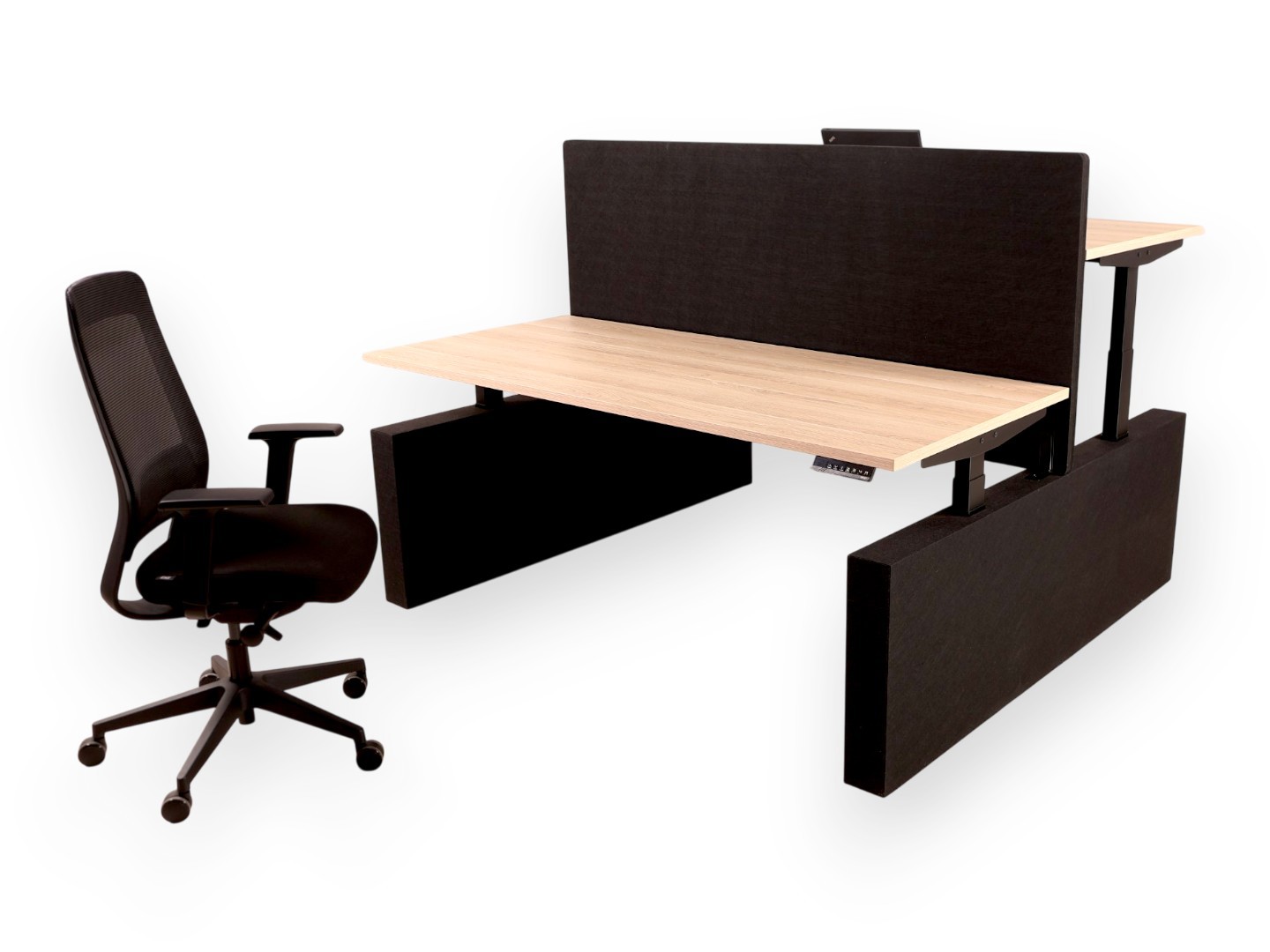 YOUP13 Akoestische Wangpoot - NPR Elektrisch Duo Zit-Sta Bureau - 150kg - 10j Garantie