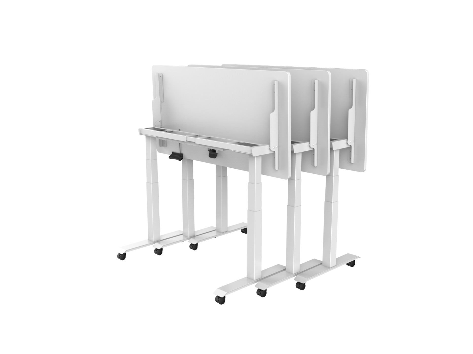 BASE03 inklapbaar en verrijdbaar elektrisch zit sta bureauframe