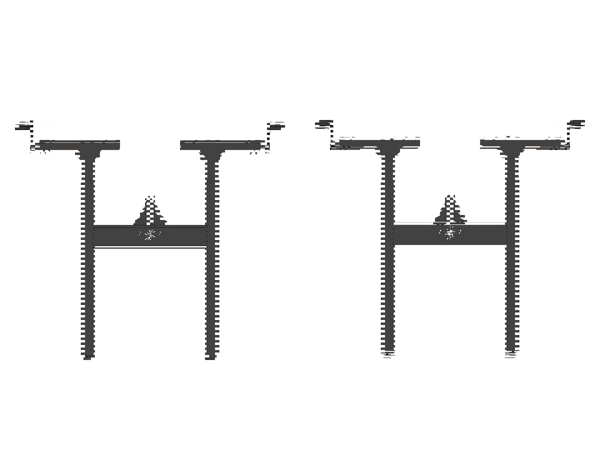 BASE06 duo bureau frame snel slinger 70-120 cm
