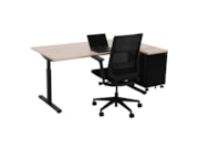 Bureau instelbaar TUBE Zwart Scandinavisch Eiken