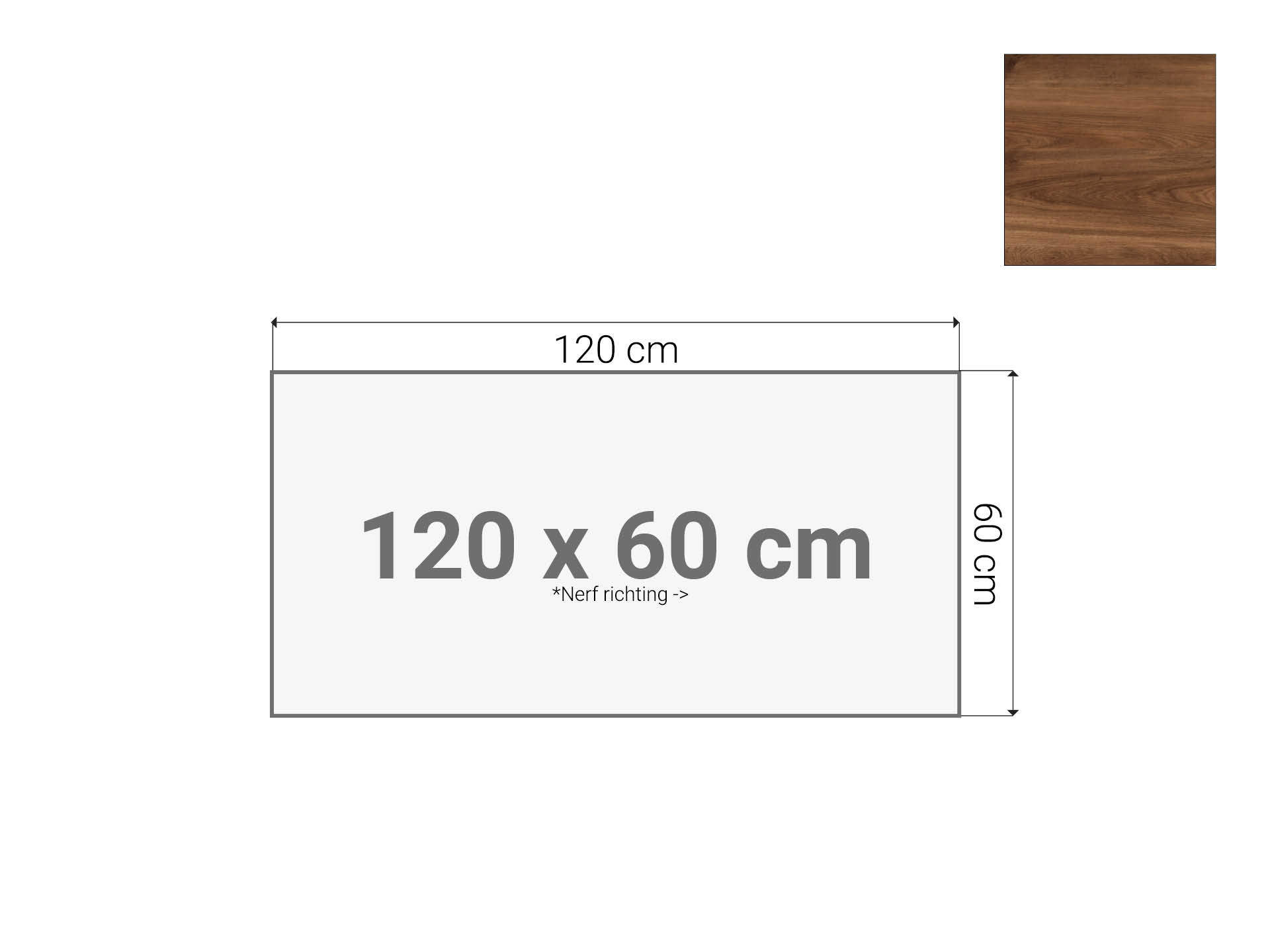 Bureaublad Cognac Walnoten 120x60 cm