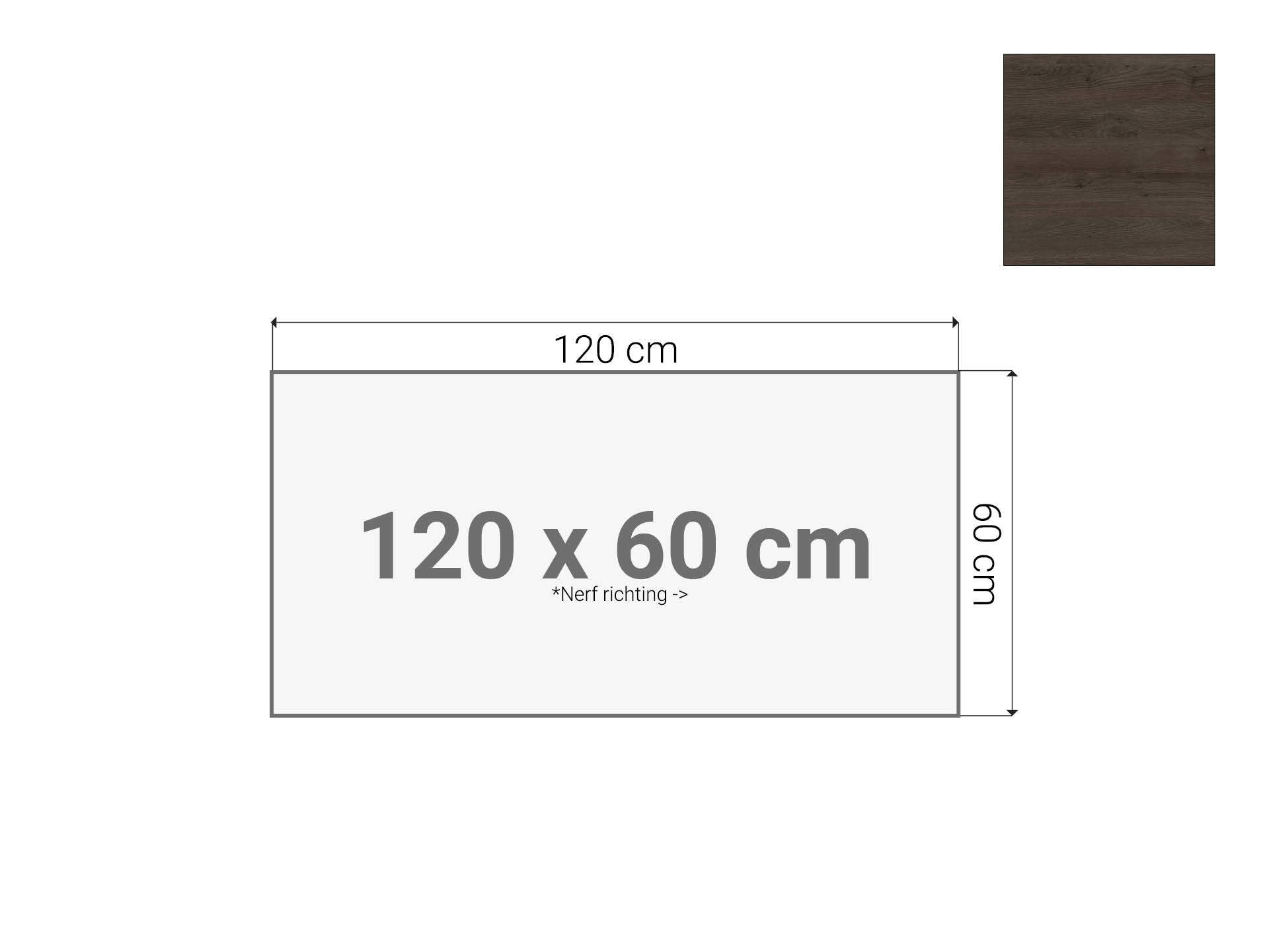 Bureaublad Donker Sepia 120x60 cm