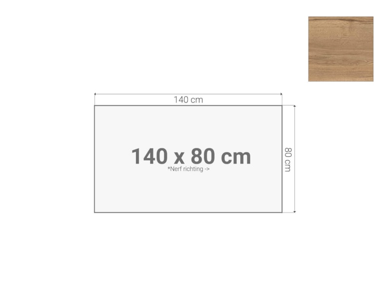 Bureaublad Eiken 140x80 cm