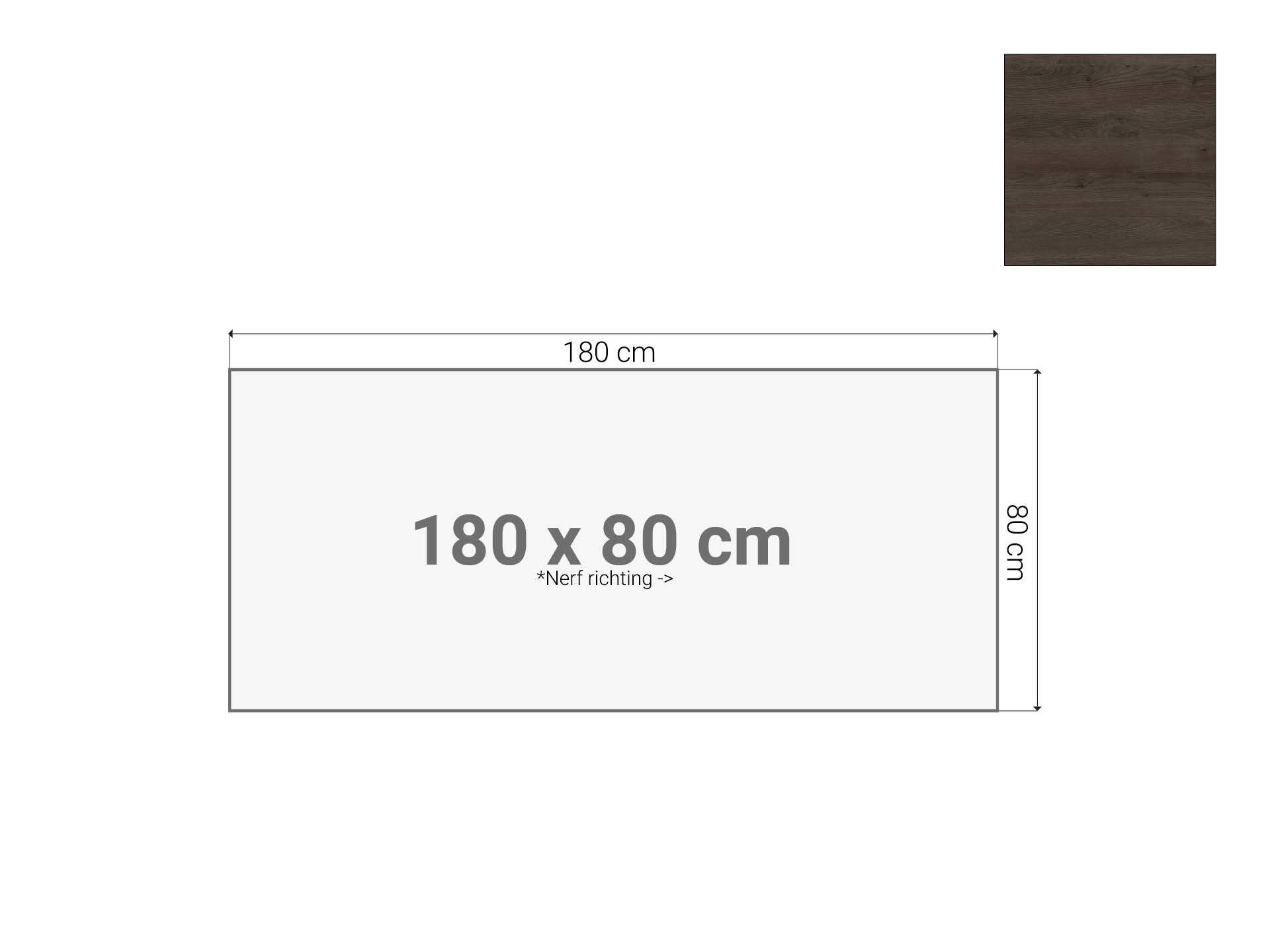Bureaublad Donker Sepia 180x80 cm