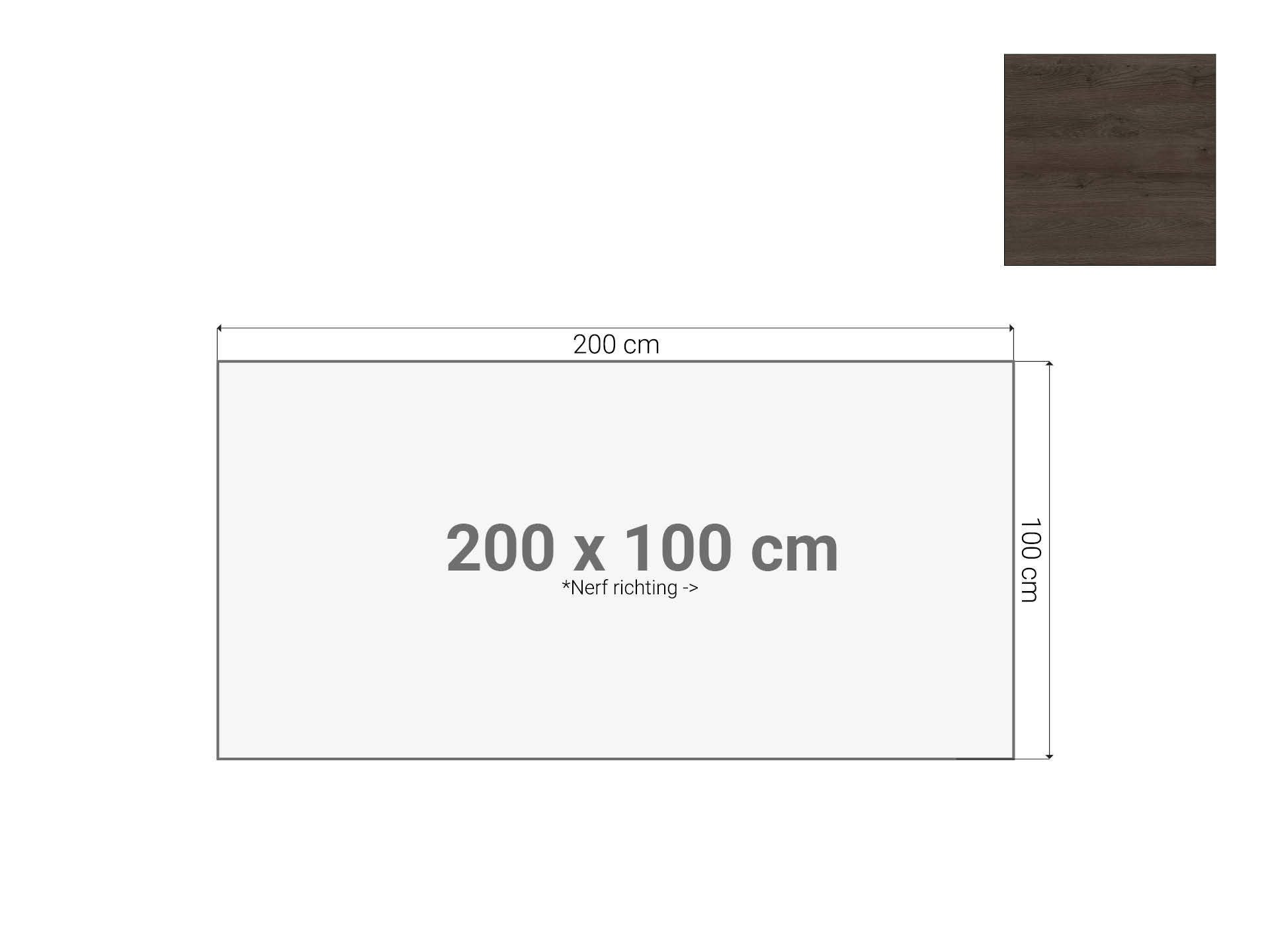 Bureaublad Donker Sepia 200x100 cm