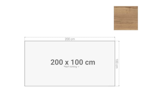 Bureaublad Eiken 200x100 cm Bureaublad Eiken 200x100 cm