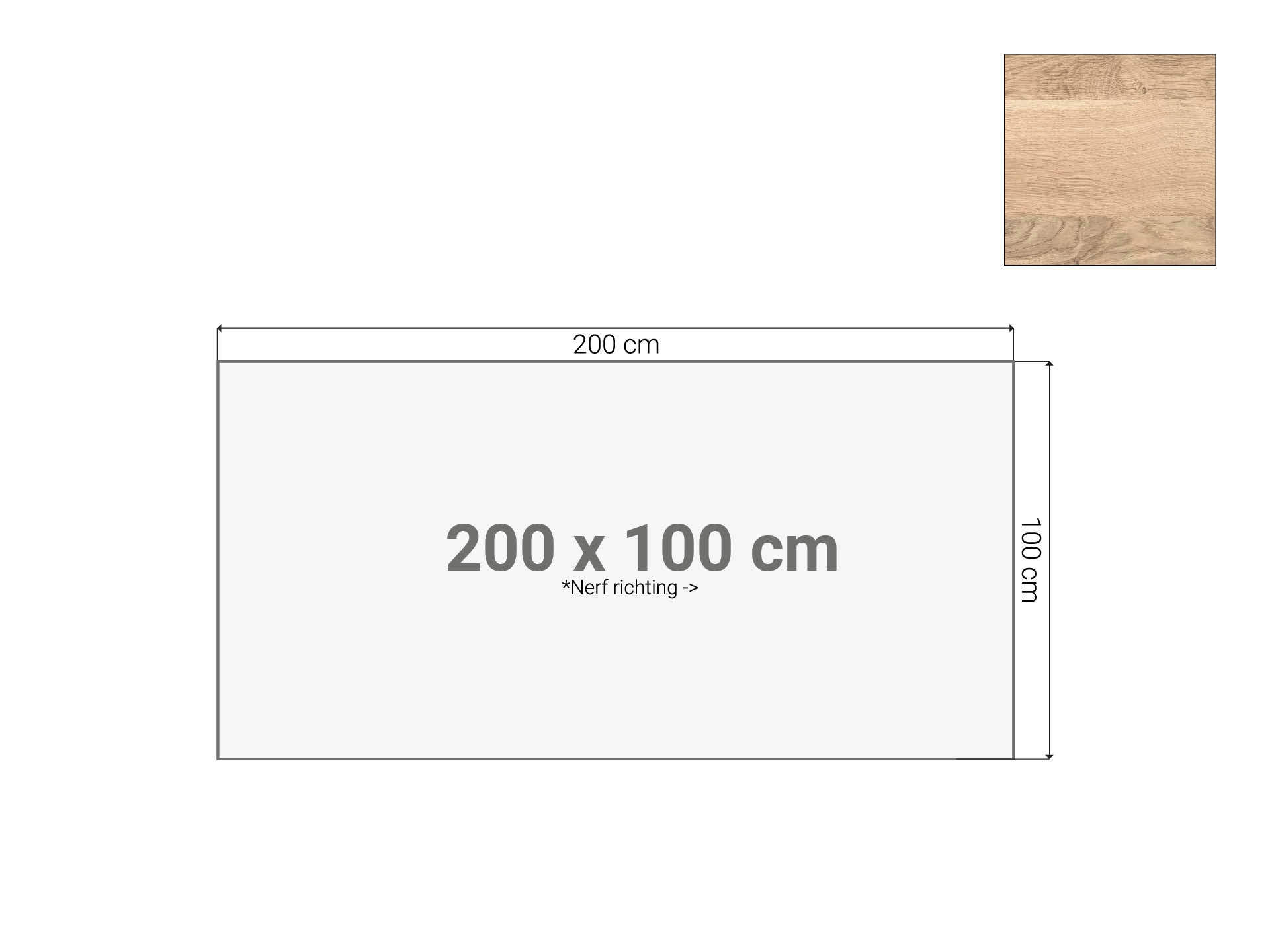 Bureaublad Scandinavisch Eiken 200x100 cm