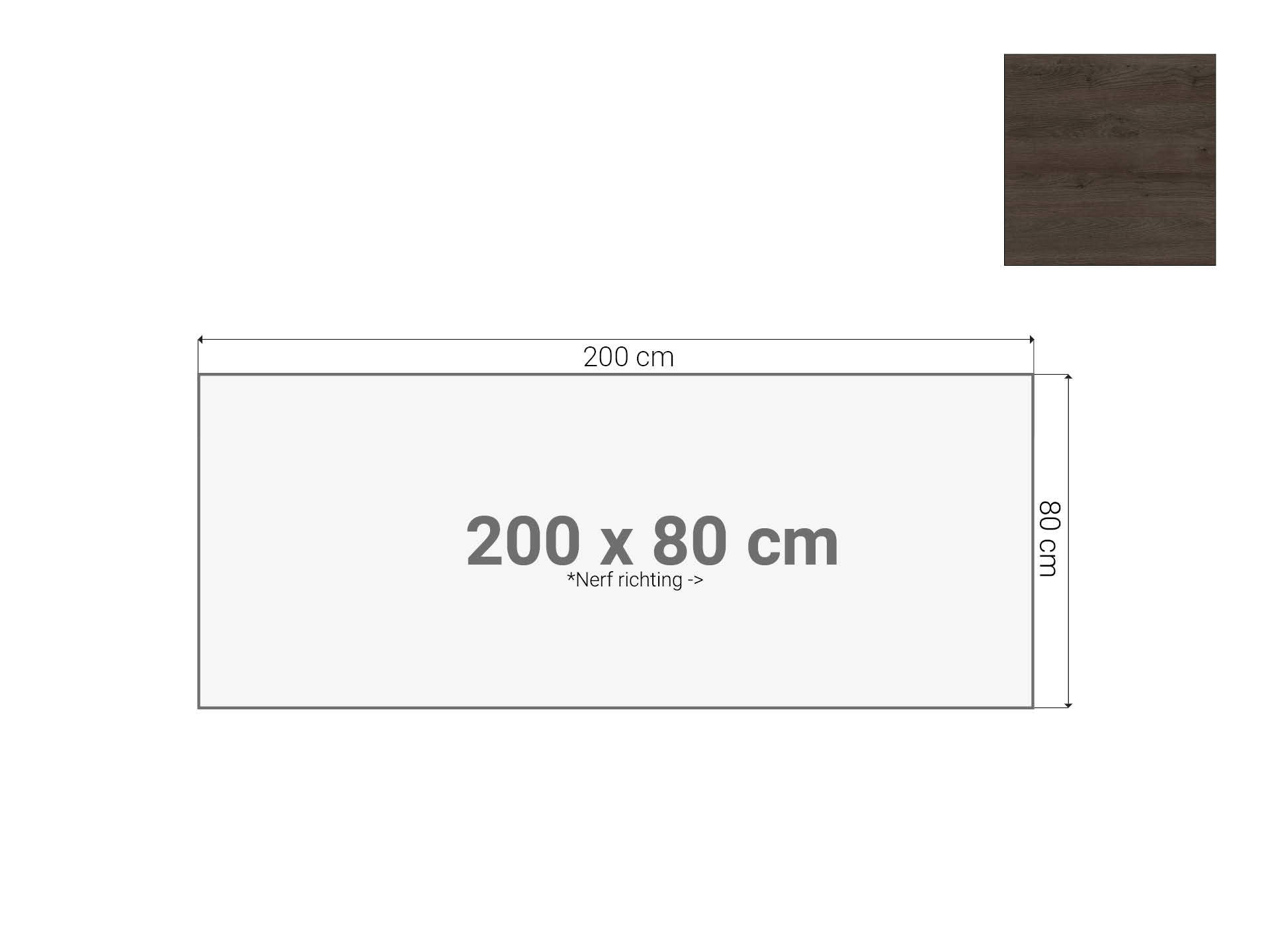 Bureaublad Donker Sepia 200x80 cm