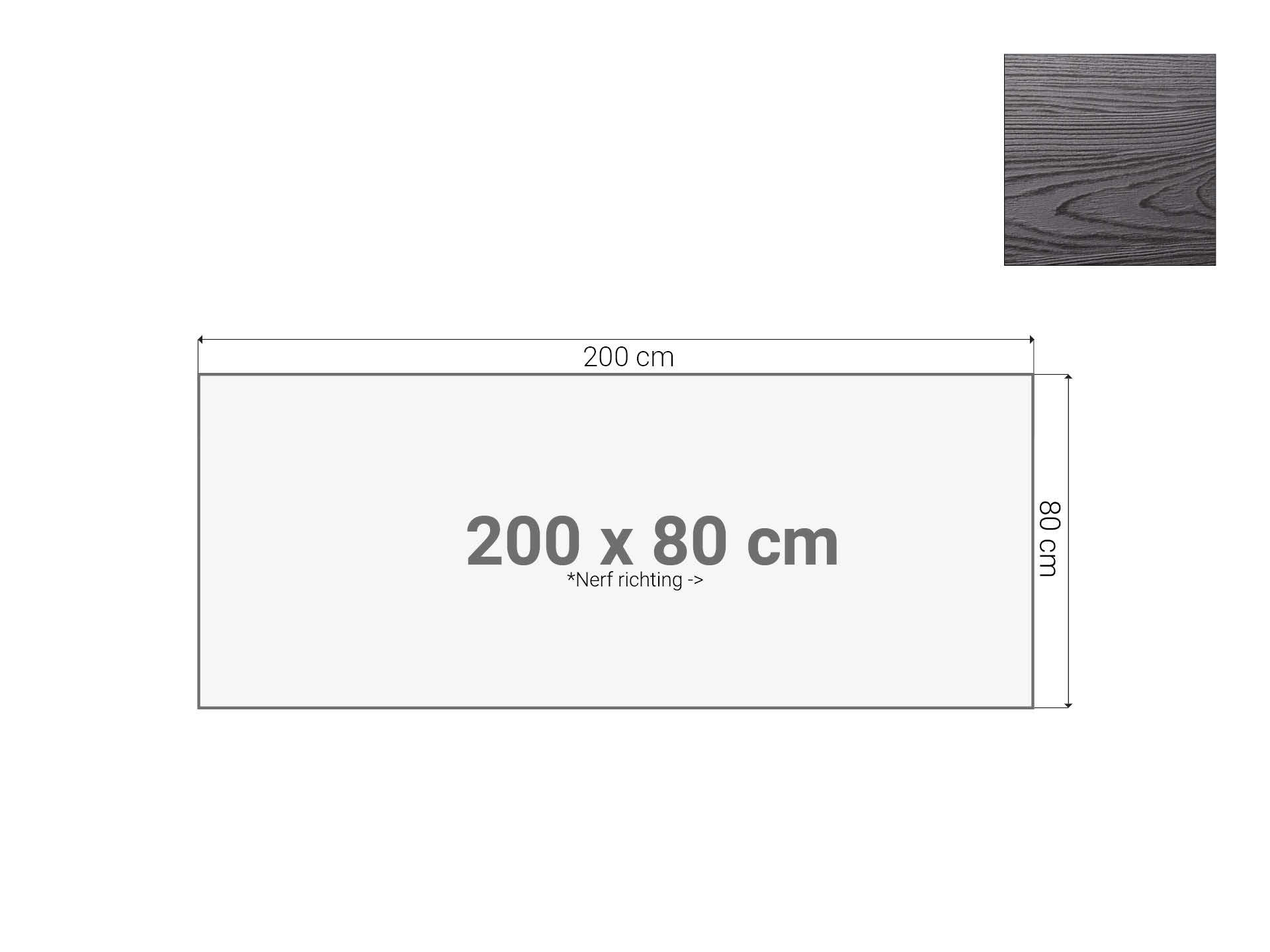 Bureaublad Zwart 200x80 cm