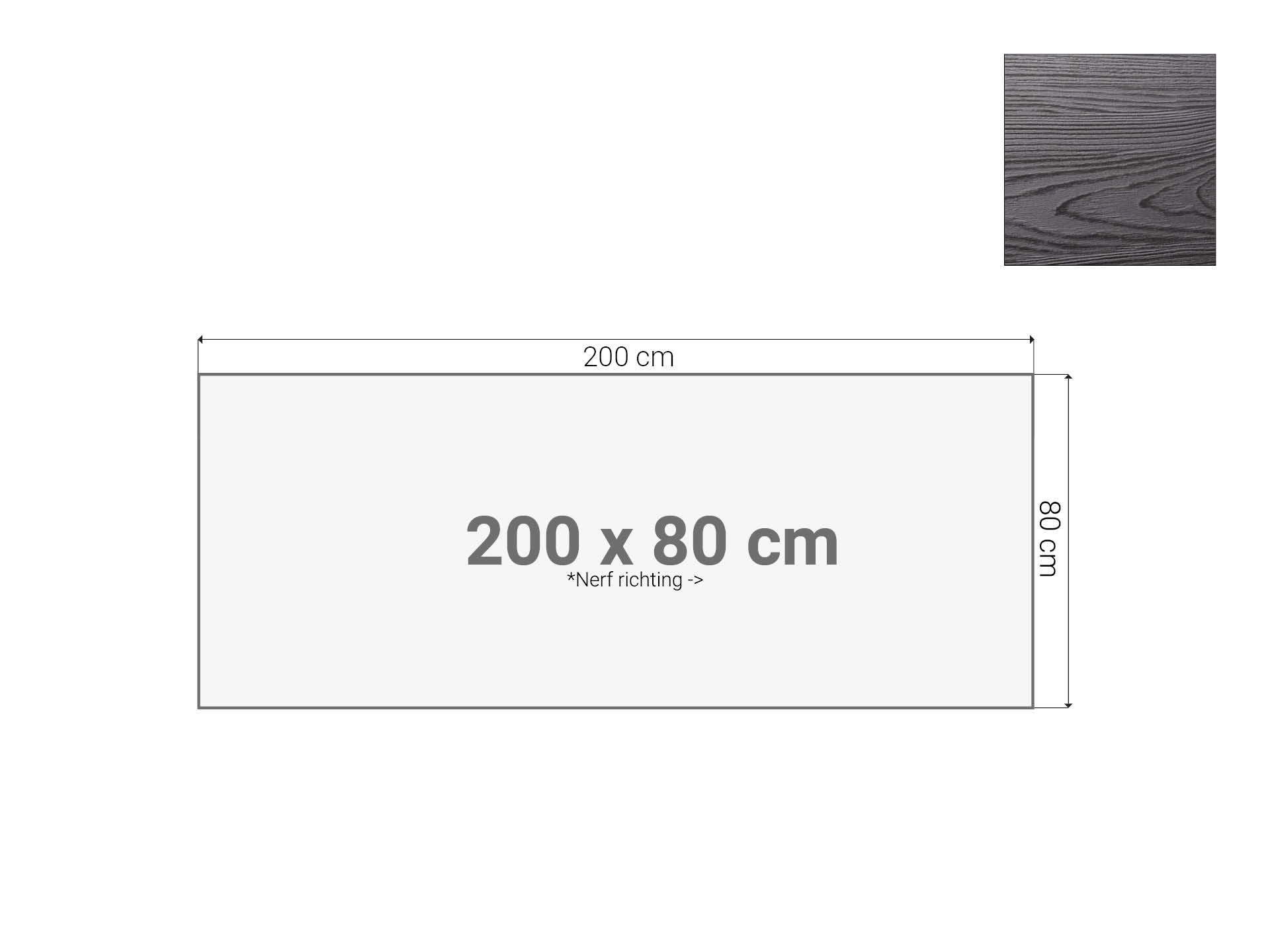 Bureaublad Zwart 200x80 cm