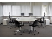 Bureaueiland TUBE met half rond aanzetstuk Wit 