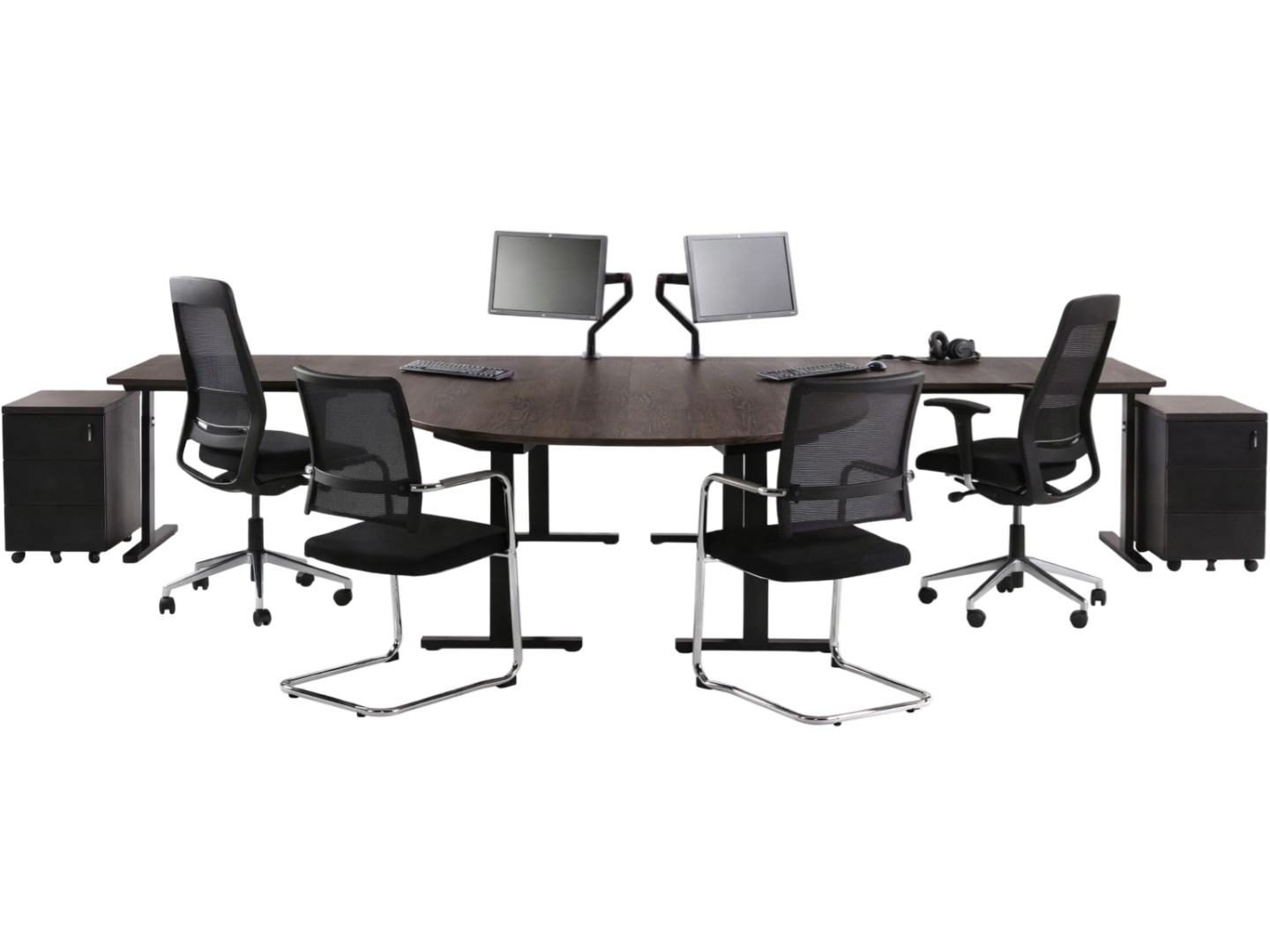 Bureaueiland TUBE met half rond aanzetstuk 