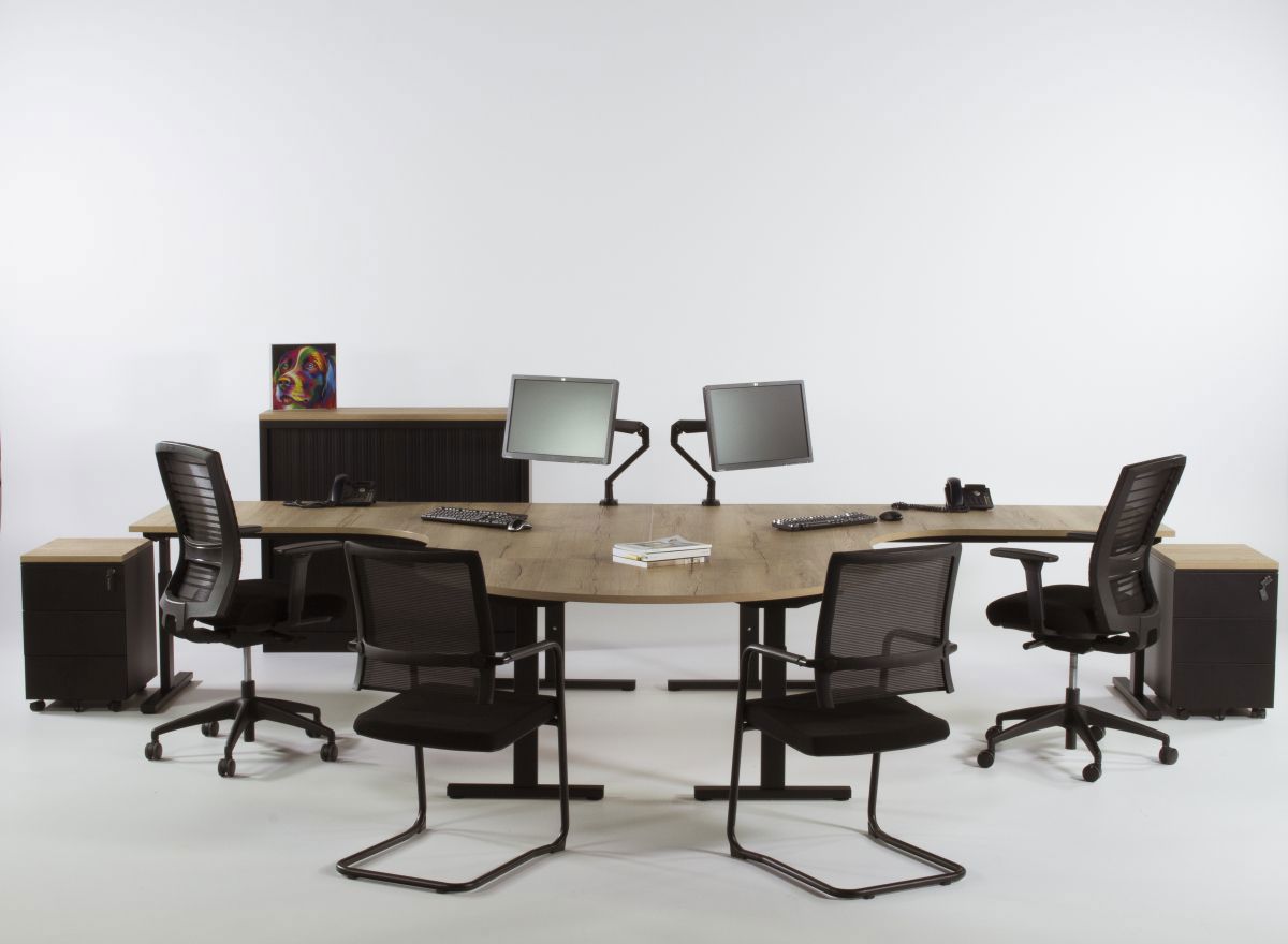 Bureaueiland TUBE met half rond aanzetstuk