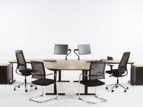 Bureaueiland TUBE met half rond aanzetstuk Bureaueiland TUBE met half rond aanzetstuk