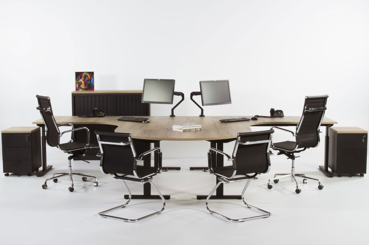 Bureaueiland TUBE met half rond aanzetstuk