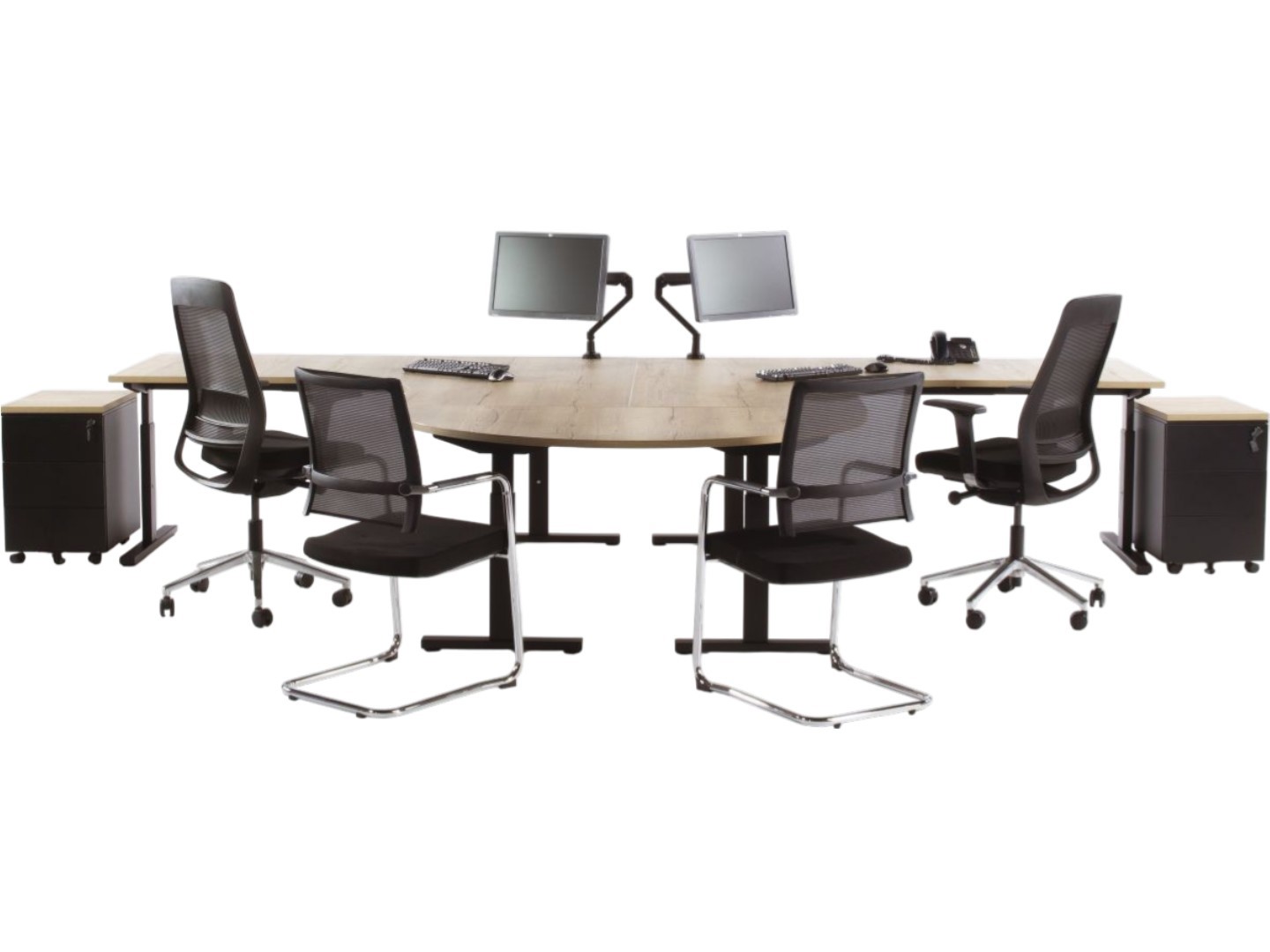 Bureaueiland TUBE met half rond aanzetstuk