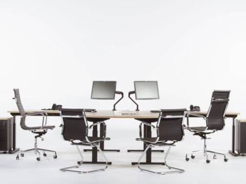 Bureaueiland TUBE met half rond aanzetstuk  Bureaueiland TUBE met half rond aanzetstuk