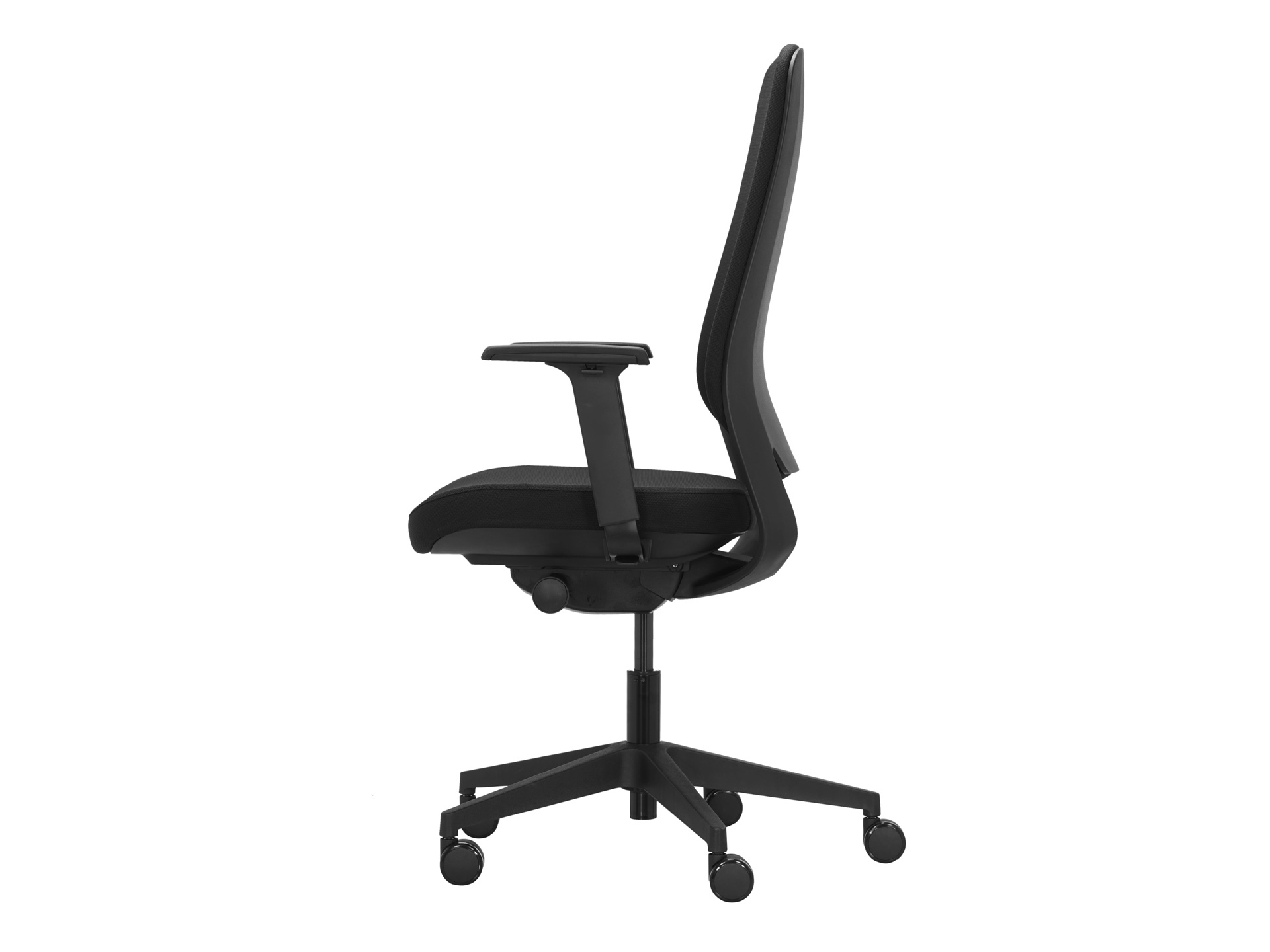 Bureaustoel Ledderra Van Cas gestoffeerde rug compleet zwart