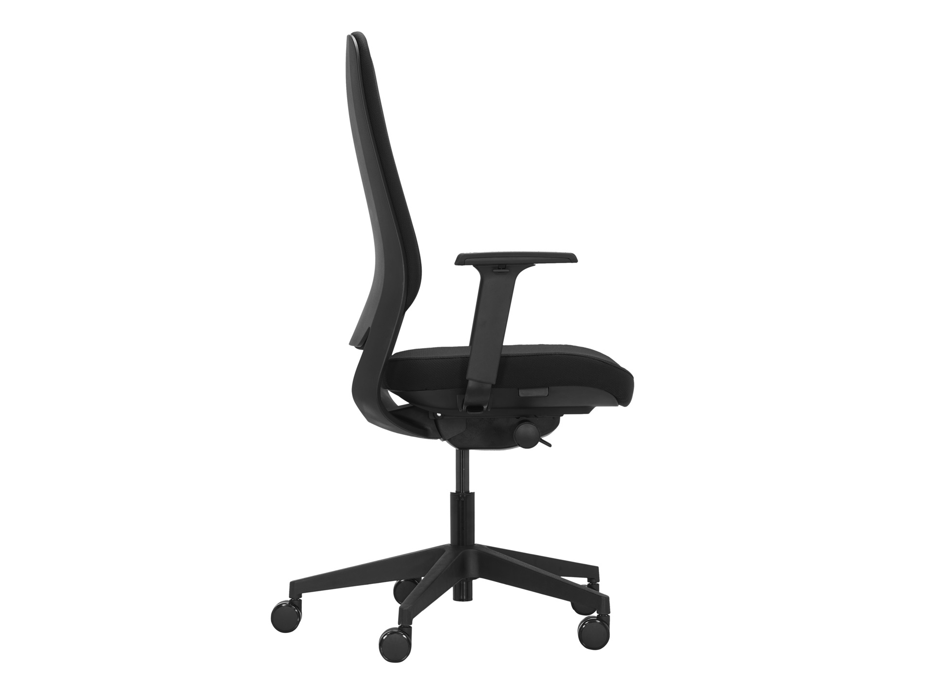 Bureaustoel Ledderra Van Cas gestoffeerde rug compleet zwart