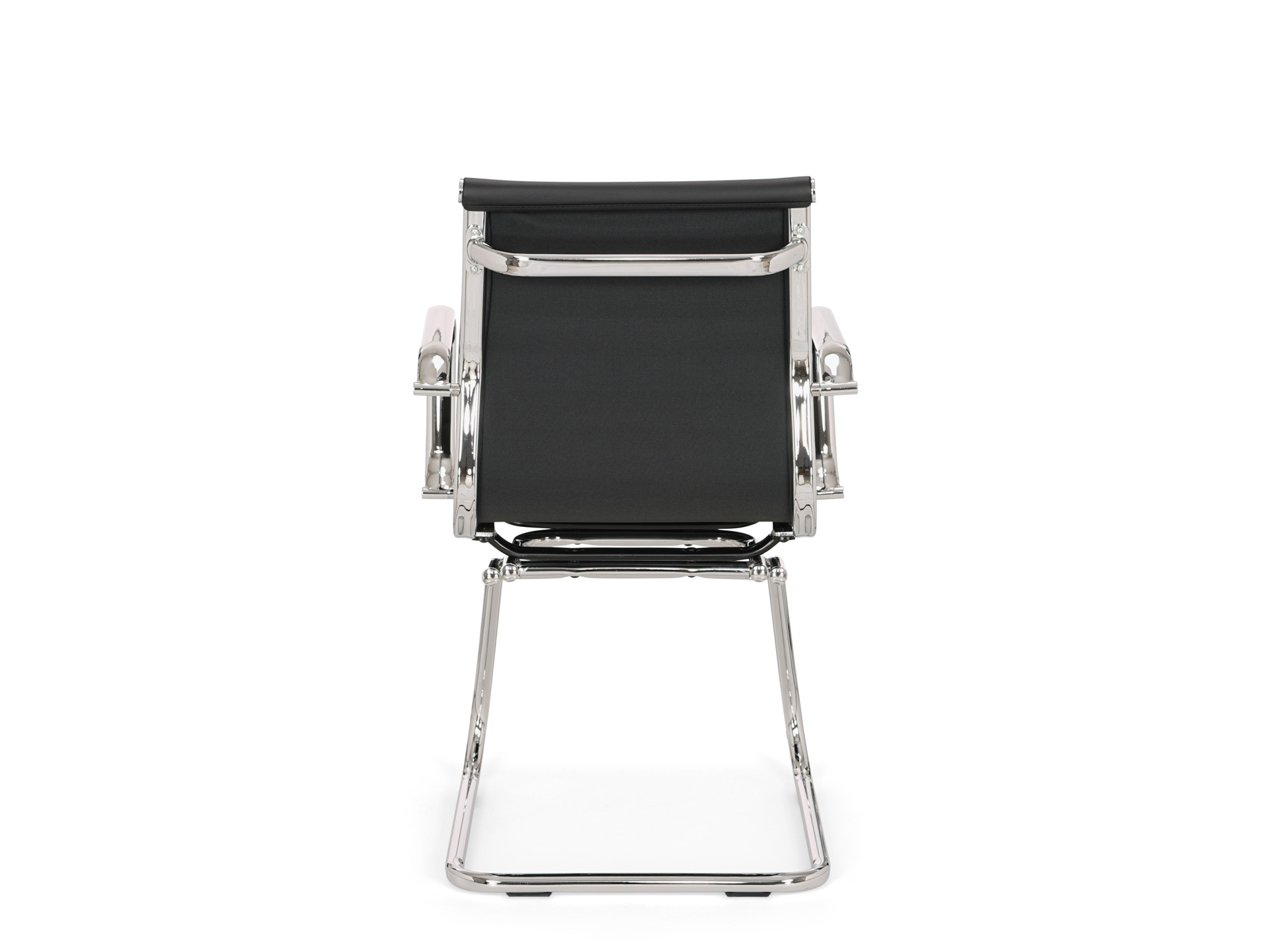 Design stoel Assemblee leder met chroom