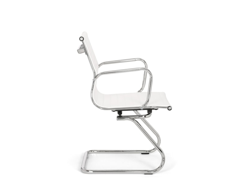 Design stoel Assemblee leder met chroom