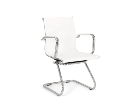 Design stoel Assemblee leder met chroom Design stoel Assemblee leder met chroom