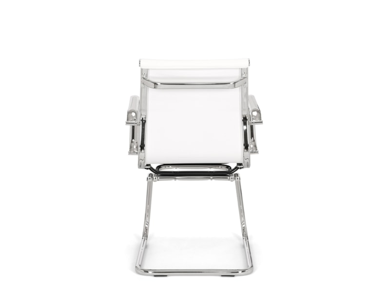 Design stoel Assemblee leder met chroom