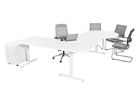 Directie hoekbureau met vergaderstuk TUBE Directie hoekbureau met vergaderstuk TUBE