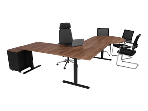 Directie hoekbureau met vergaderstuk TUBE Directie hoekbureau met vergaderstuk TUBE