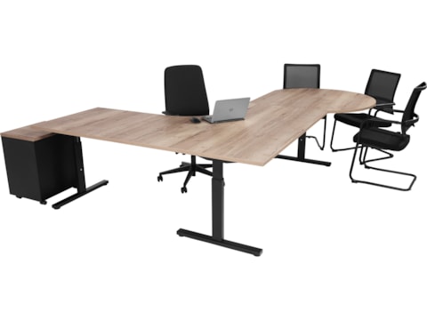 Directie hoekbureau met vergaderstuk TUBE Directie hoekbureau met vergaderstuk TUBE