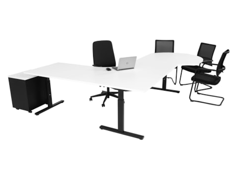 Directie hoekbureau met vergaderstuk TUBE Directie hoekbureau met vergaderstuk TUBE