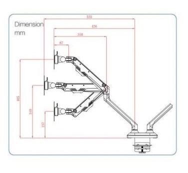 Drooper Dubbele schermhouder verstelbare monitorarm