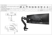 Dubbele monitorarm Crank verstelbaar met gasveer