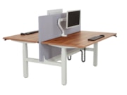 Duo bureau zit-sta elektrisch YOUP07 Wit Cognac walnoten