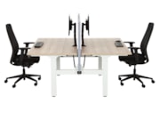 Duo bureau zit-sta slinger BASE06 Wit Scandinavisch Eiken