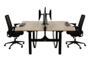 Duo bureau zit-sta slinger BASE06 Zwart Eiken