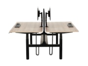 Elektrisch zit-sta Duo bureau YOUP06 Zwart Scandinavisch Eiken – ergonomische 2-persoons werkplek