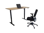 Elektrisch zit-sta bureau BASE01 Zwart Scandinavisch Eiken