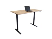 Elektrisch zit-sta bureau BASE01 Zwart Scandinavisch Eiken