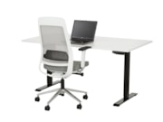 Elektrisch zit-sta bureau BASE01 Zwart Wit Elektrisch zit-sta bureau BASE01 Zwart Wit