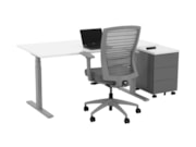 Elektrisch zit-sta bureau YOUP02 Zilvergrijs Wit Elektrisch zit-sta bureau YOUP02 Zilvergrijs Wit