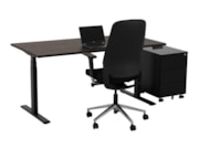 Elektrisch zit-sta bureau YOUP02 Zwart Donker sepia