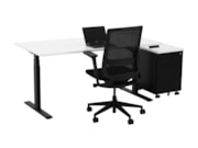 Elektrisch zit-sta bureau YOUP02 Zwart Wit Elektrisch zit-sta bureau YOUP02 Zwart Wit