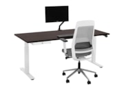Elektrisch zit-sta bureau YOUP03 Wit Donker sepia