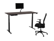 Elektrisch zit-sta bureau YOUP03 Zwart Donker sepia