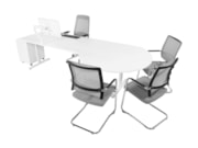 Elektrisch zit-sta bureau met vergaderstuk YOUP11 Wit Elektrisch zit-sta bureau met vergaderstuk YOUP11 Wit