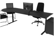 Elektrisch zit-sta bureau met vergaderstuk YOUP11 Zwart