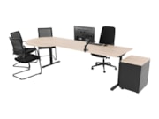 Elektrisch zit-sta bureau met vergaderstuk YOUP11 Zwart Scandinavisch Eiken Elektrisch zit-sta bureau met vergaderstuk YOUP11 Zwart Scandinavisch Eiken