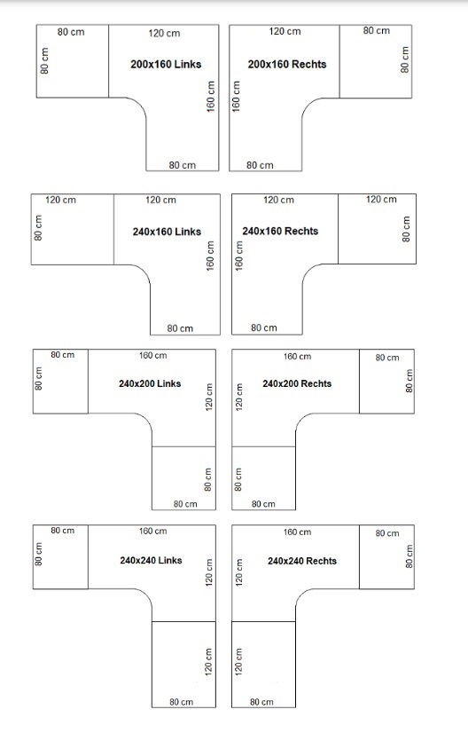 Elektrisch zit-sta hoekbureau BASE05 – robuust en stabiel hoog-laag hoekbureau