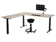 Elektrisch zit-sta hoekbureau BASE07 – robuust en stabiel